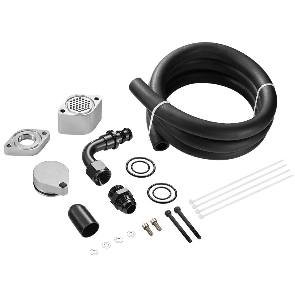 2011+ Ford 6.7L Powerstroke CCV Reroute/Delete w/Catch Can Internal&External Kit