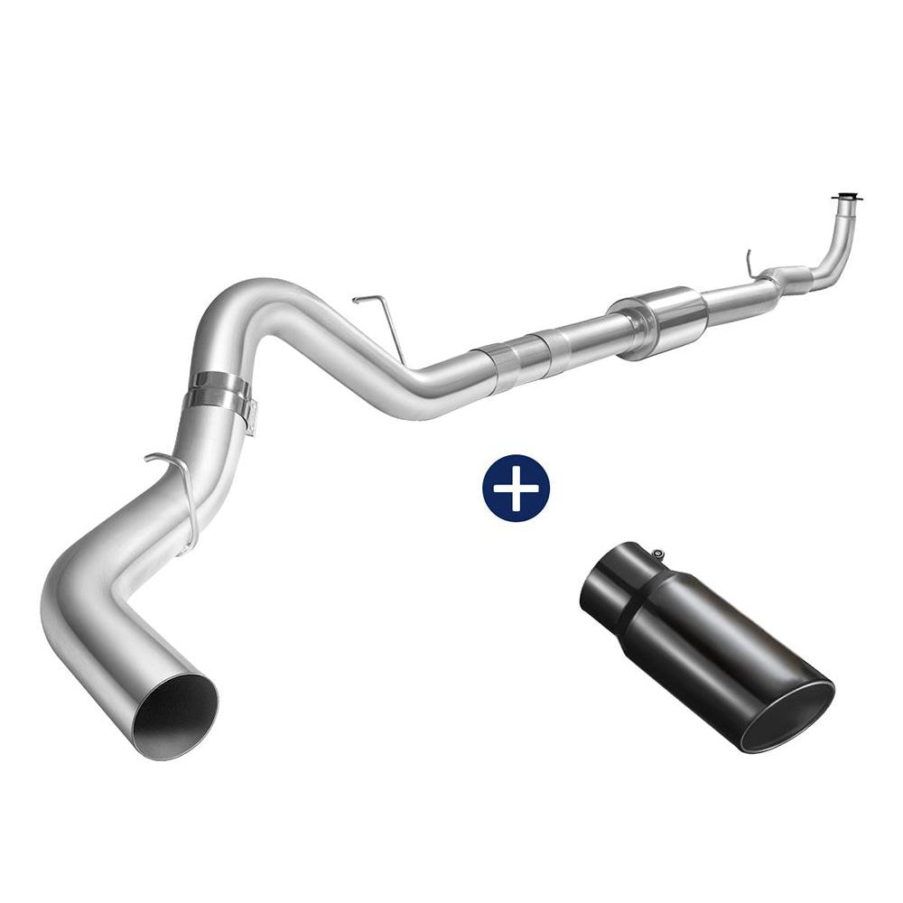 SPELAB 4"/5" Downpipe-Back 2011-2015 LML 6.6 Duramax DPF Delete Race Pipe(Free Exhaust Tips)