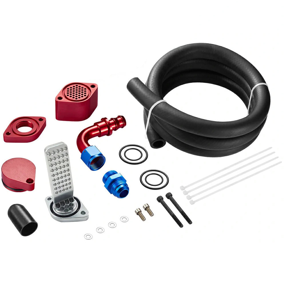 SPELAB Enhanced CCV/PCV Reroute/Delete Engine Ventilation Kit For 11-25 Ford 6.7L Powerstroke