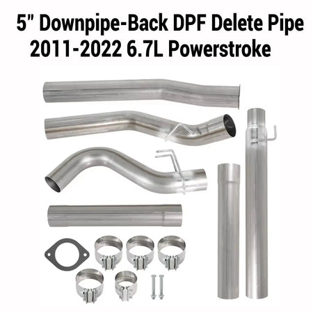 2011-2025 6.7L Powerstroke 5'' Downpipe-Back DPF Delete Pipe DieselPerf