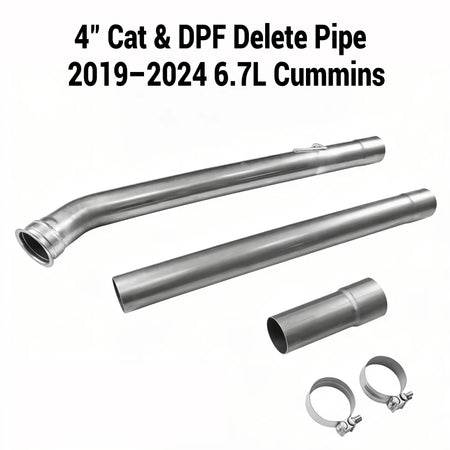 2019-2024 6.7L Dodge Ram Cummins 4" CAT&DPF Delete Pipe DieselPerf