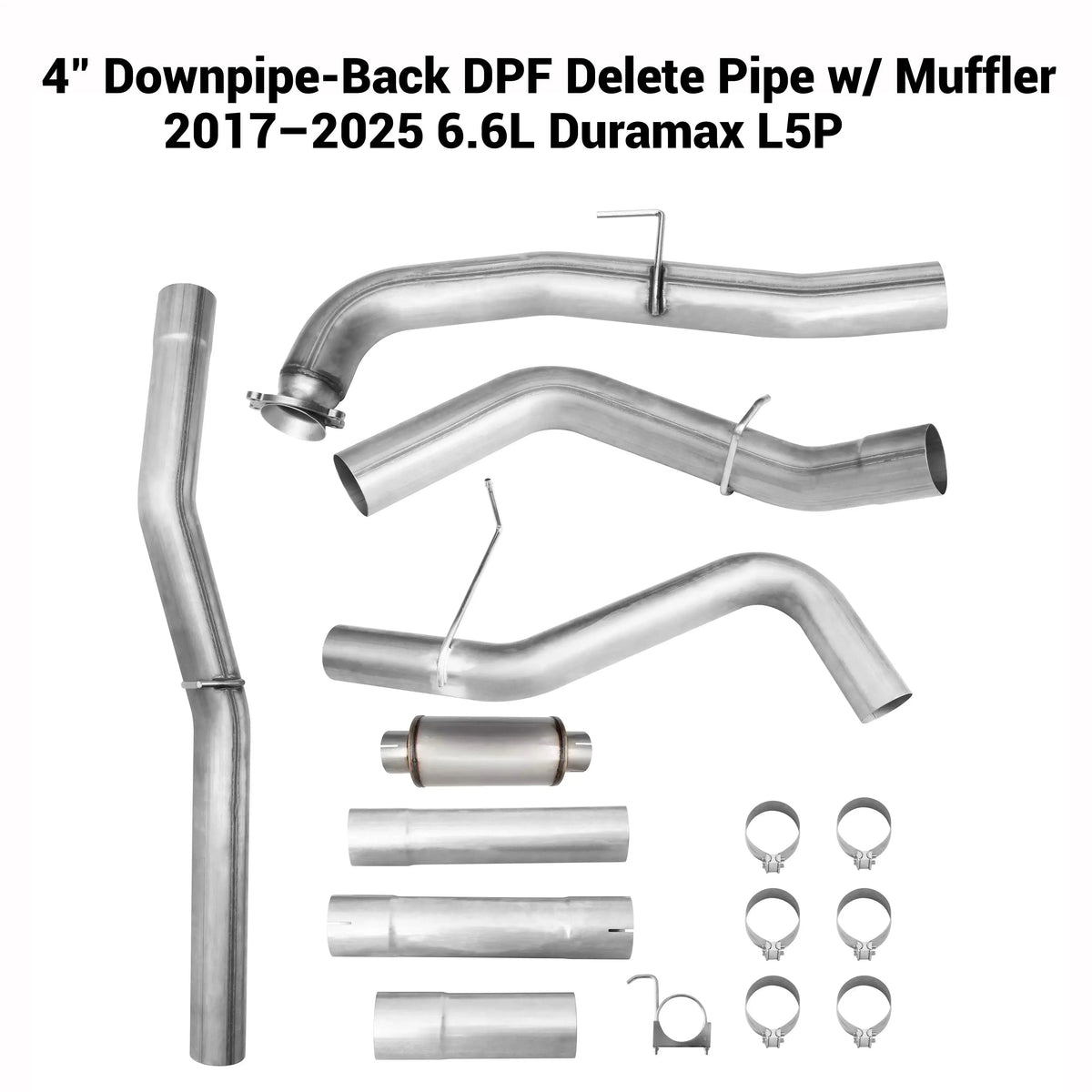 2017-2025 6.6L GM Duramax L5P 4"& 5"DPF Delete Race Pipe DieselPerf