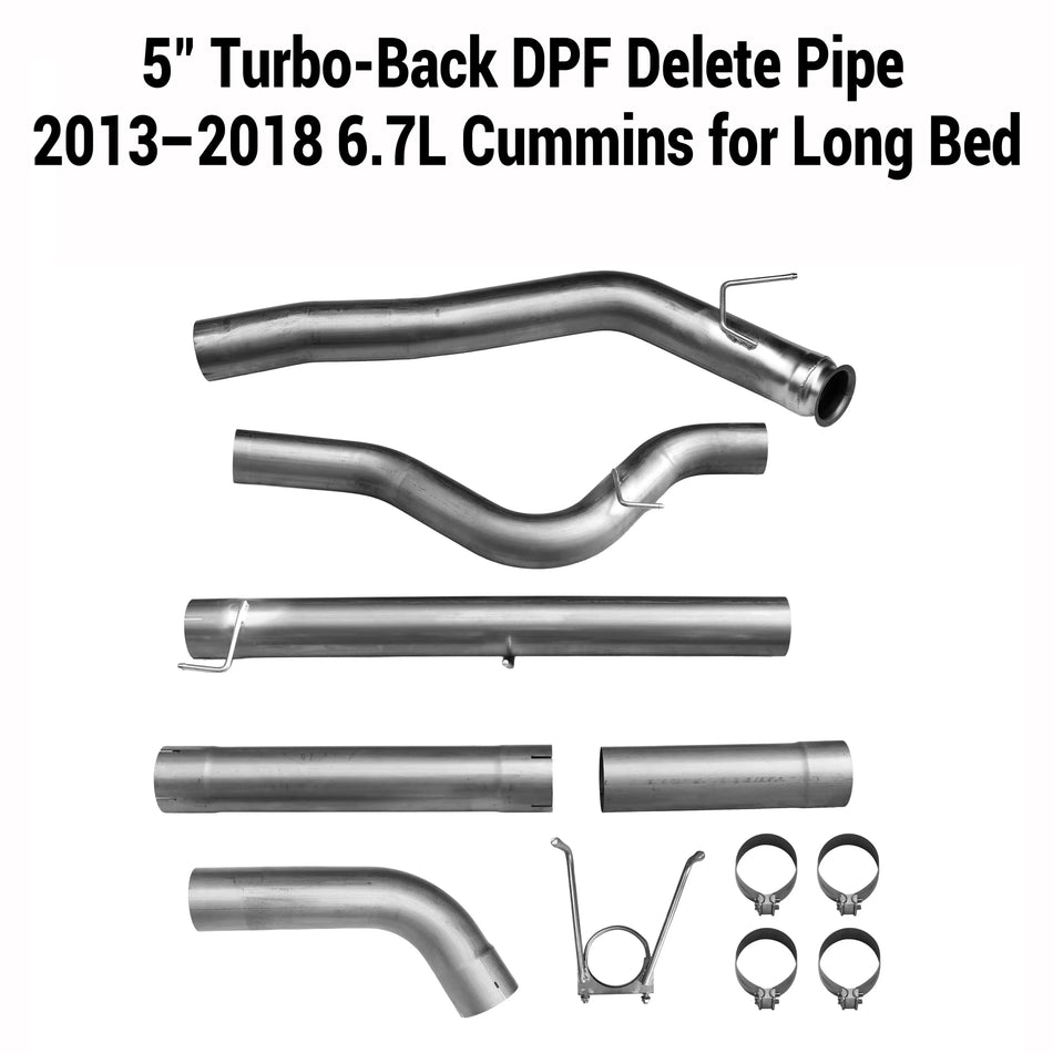 2013-2018 6.7L Dodge Ram Cummins 5" Turbo-Back DPF Delete Pipe