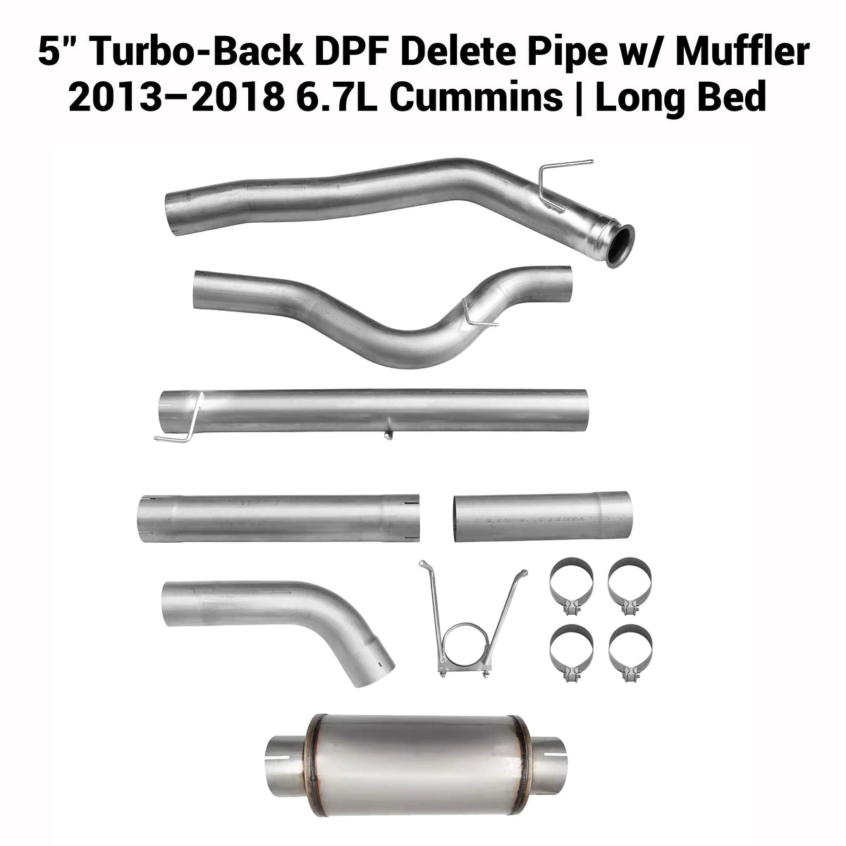 2013-2018 6.7L Dodge Ram Cummins 5" Turbo-Back DPF Delete Pipe DieselPerf
