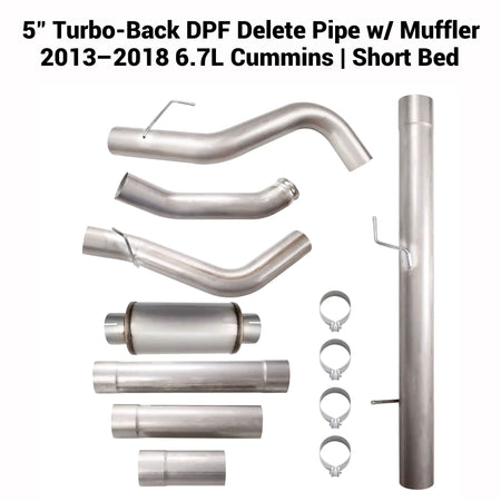 2013-2018 6.7L Dodge Ram Cummins 5" Turbo-Back DPF Delete Pipe DieselPerf