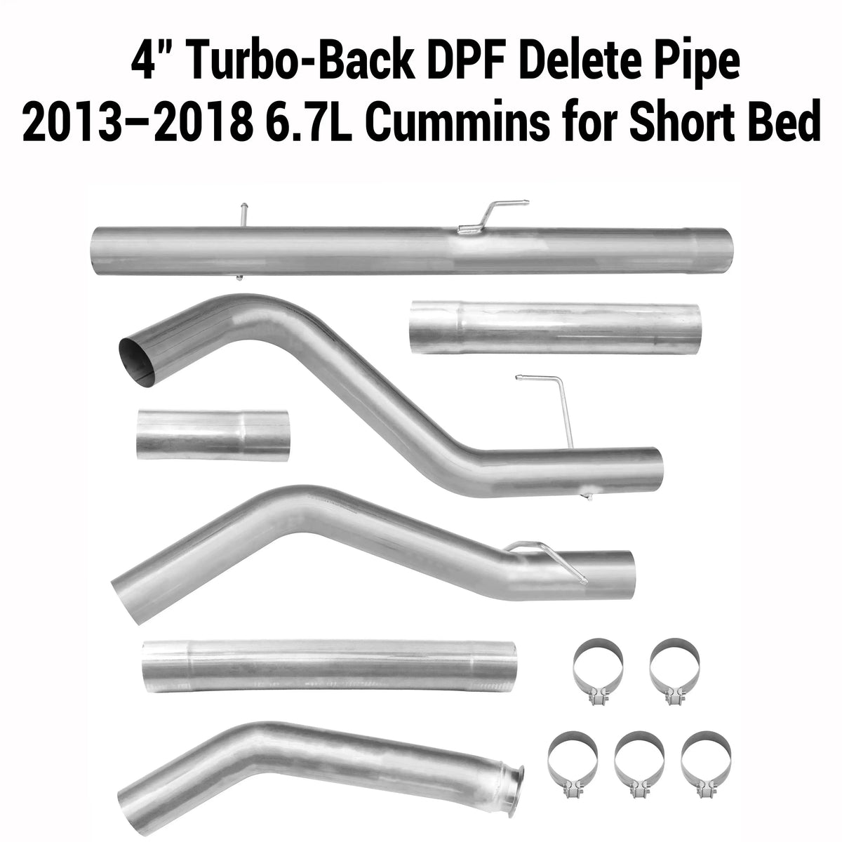 2013-2018 6.7L Dodge Ram Cummins 4" Turbo-Back DPF Delete Pipe DieselPerf