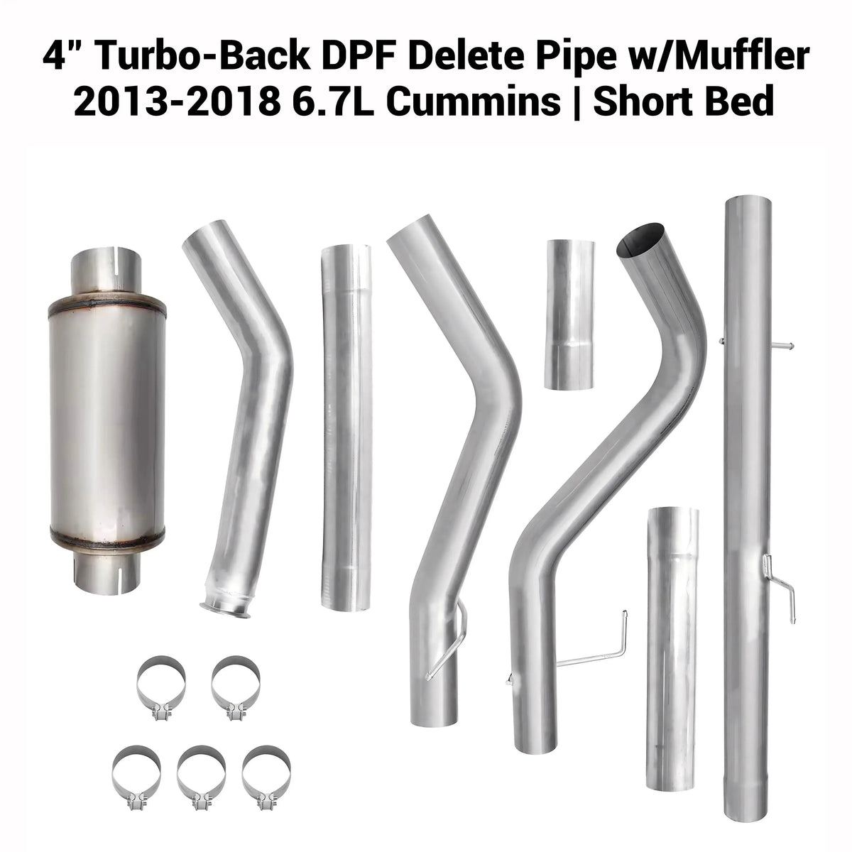 2013-2018 6.7L Dodge Ram Cummins 4" Turbo-Back DPF Delete Pipe DieselPerf