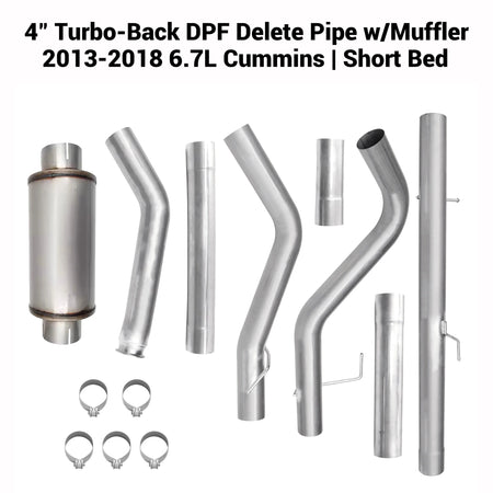 2013-2018 6.7L Dodge Ram Cummins 4" Turbo-Back DPF Delete Pipe DieselPerf