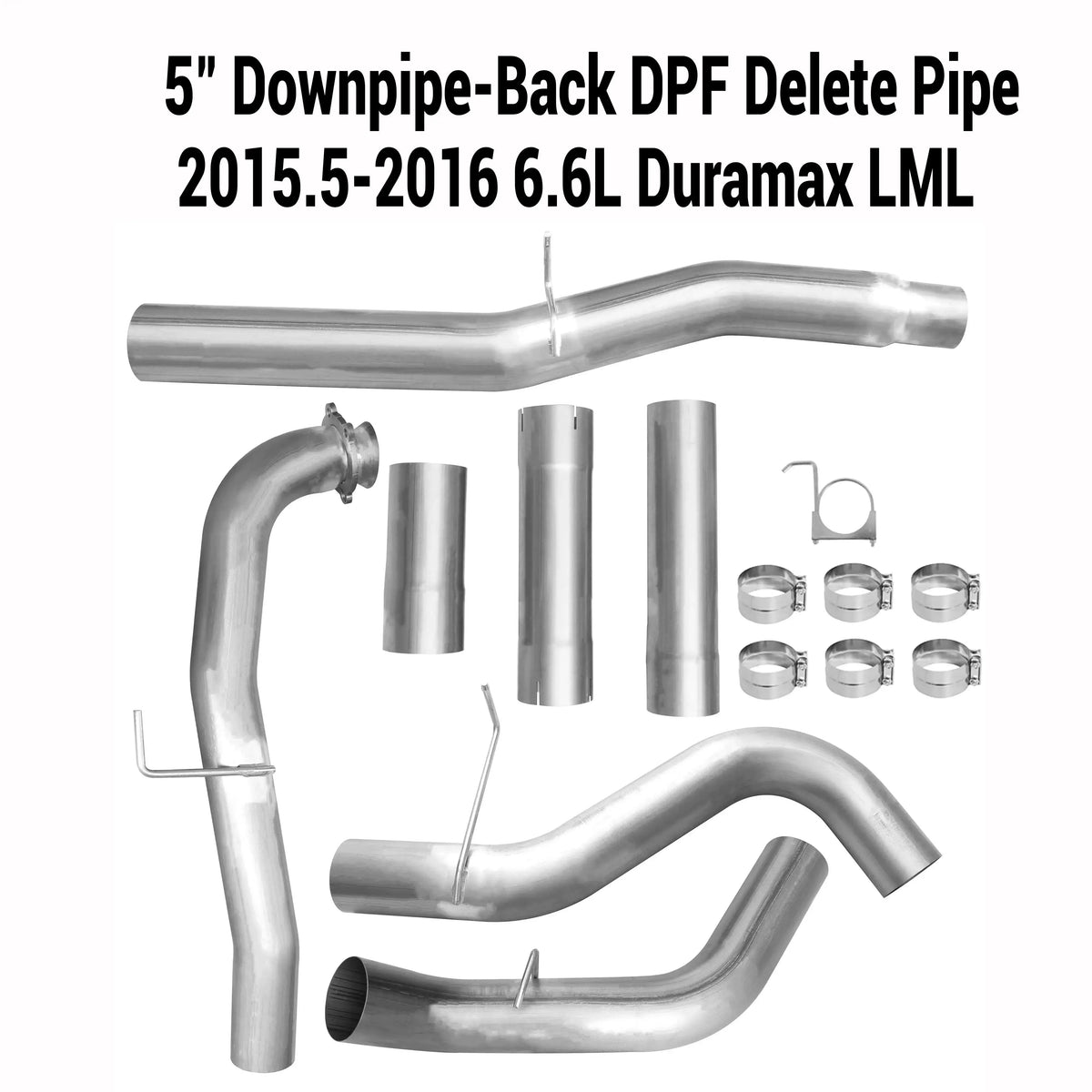 2015.5-2016 6.6L GM Duramax LML 4"& 5"DPF Delete Race Pipe DieselPerf