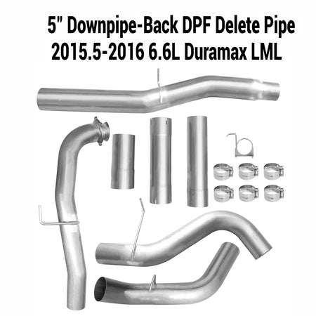 2015.5-2016 6.6L GM Duramax LML 4"& 5"DPF Delete Race Pipe DieselPerf