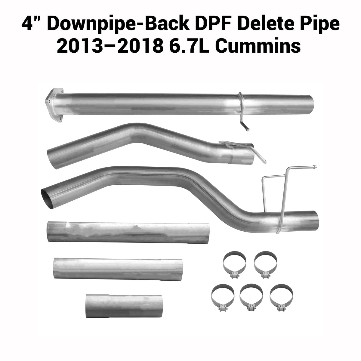 2013-2018 6.7L Dodge Ram Cummins 4'' Downpipe-Back DPF Delete Pipe DieselPerf