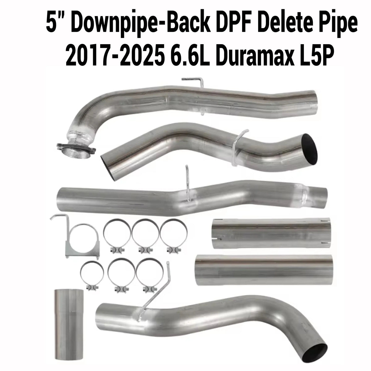 2017-2025 6.6L GM Duramax L5P 5" Downpipe-Back DPF Delete Pipe DieselPerf