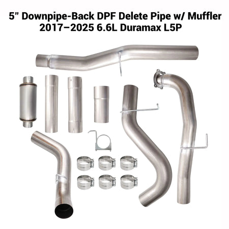 2017-2025 6.6L GM Duramax L5P 4"& 5"DPF Delete Race Pipe DieselPerf
