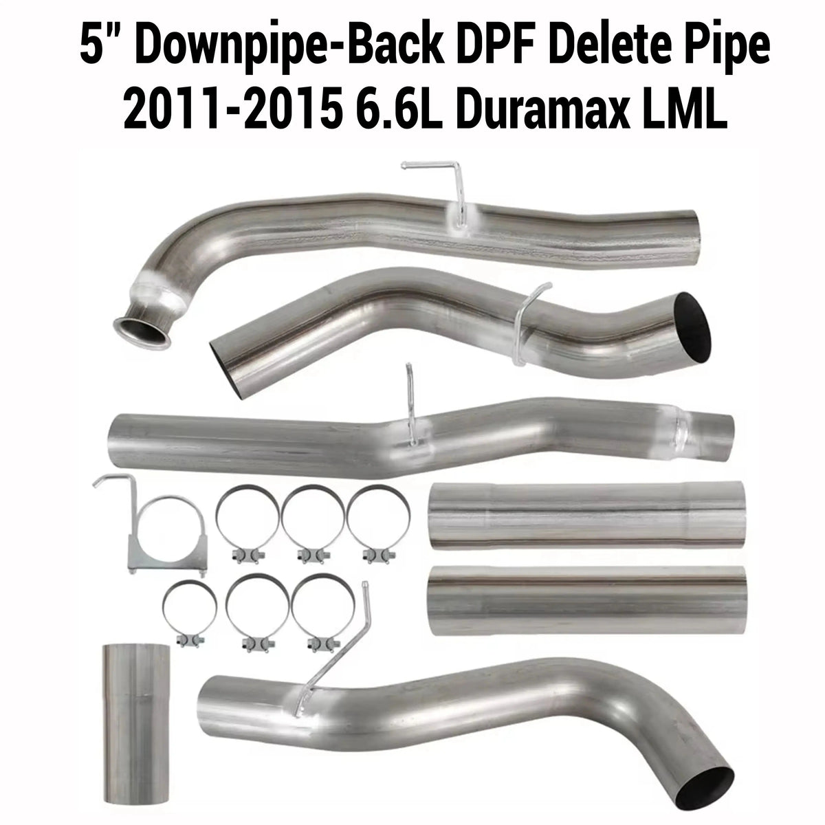 2011-2015 6.6L GM Duramax LML 4"& 5"DPF Delete Race Pipe DieselPerf