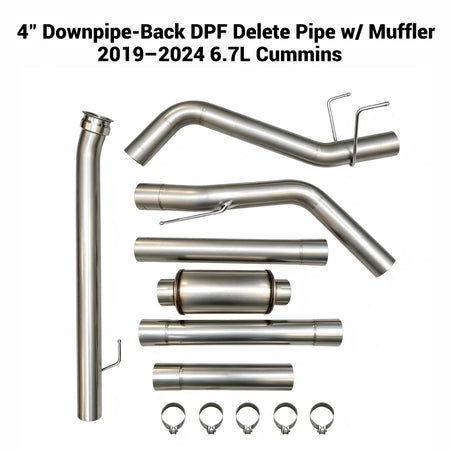 2019-2024 6.7L Dodge Ram Cummins 4'' Downpipe-Back DPF Delete Pipe DieselPerf