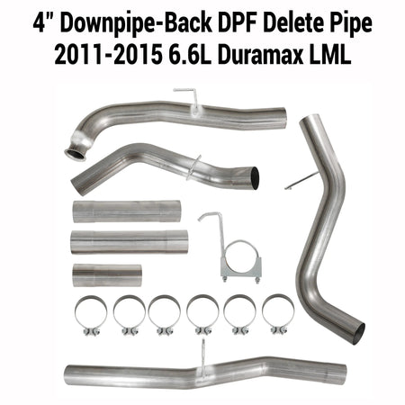 2011-2015 6.6L GM Duramax LML 4"& 5"DPF Delete Race Pipe DieselPerf
