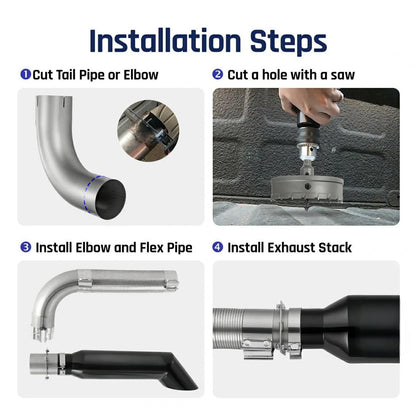 4"/5"Inlet 7"/8"Outlet 36"Tall Exhaust Stack Tip for Pickup