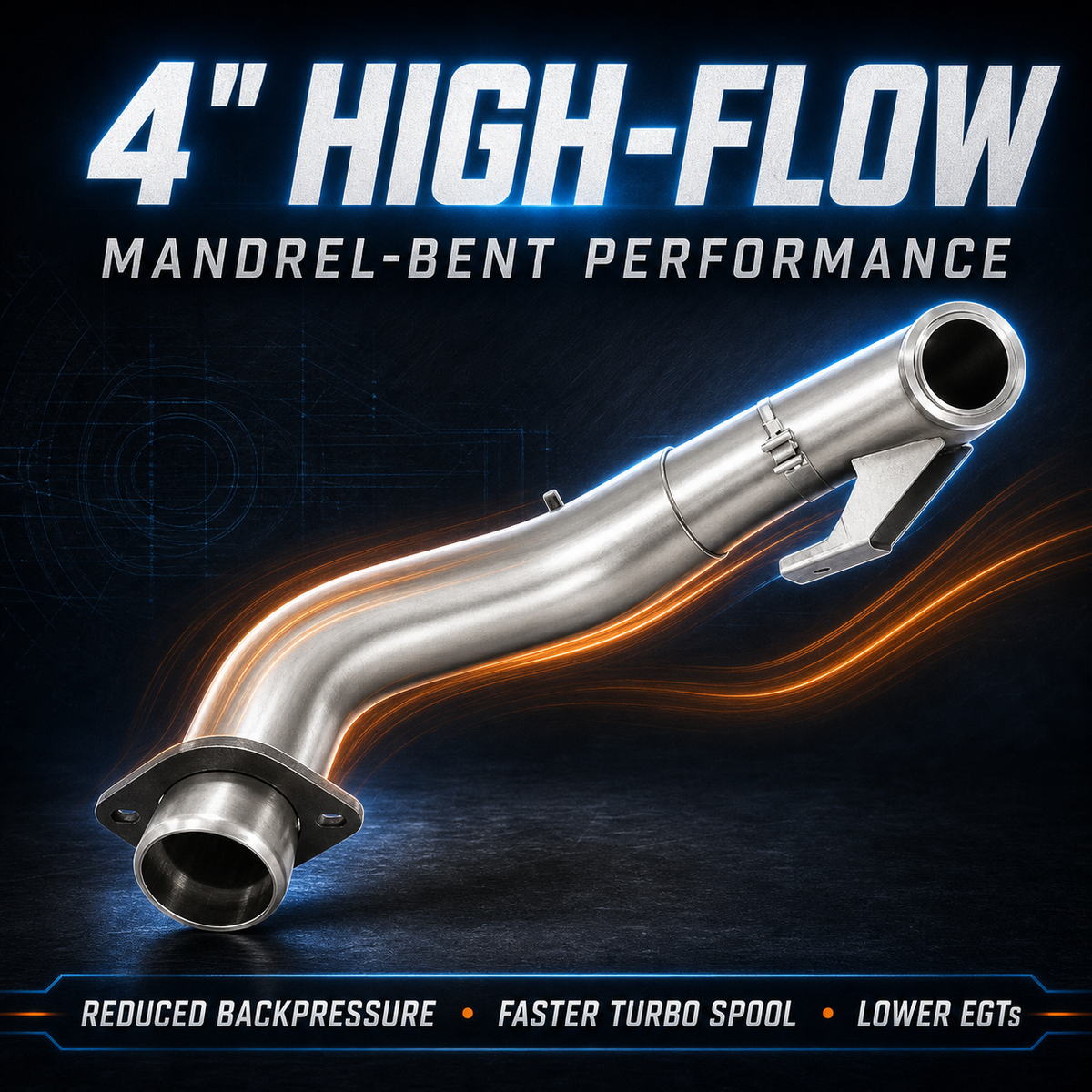 2015-2019 6.7L Ford Powerstroke 4" Downpipe Exhaust DieselPerf