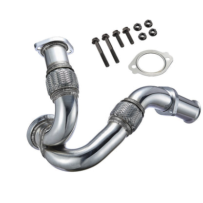 Exhaust Up-Pipe Y-Pipe for Ford 2003-2007 6.0L Powerstroke Diesel F250 F350 F450 Heavy Duty Polished