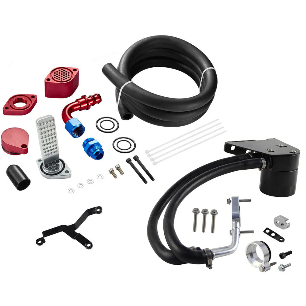 2011+ Ford 6.7L Powerstroke CCV Reroute/Delete w/Catch Can Internal&External  Kit