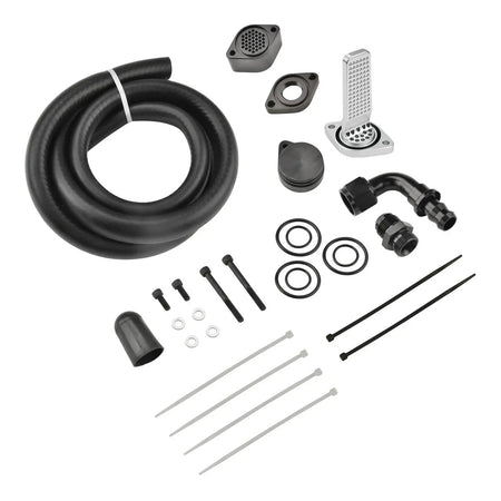 Enhanced CCV/PCV Reroute/Delete Engine Ventilation Kit For 2011-2025 Ford 6.7L Powerstroke DieselPerf
