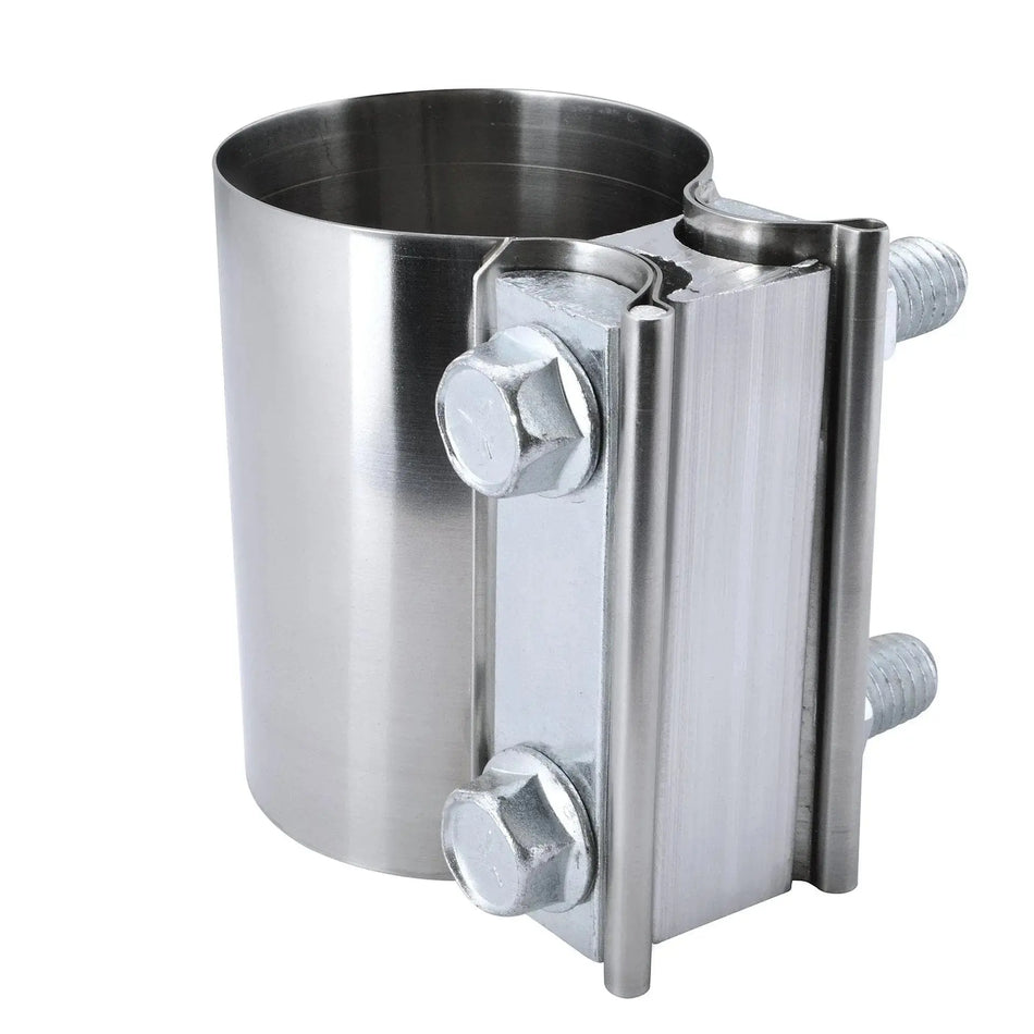 4.0/5.00 OD Pipe 2 Packs Butt Joint Band Clamp Exhaust Sleeve Stainless Steel Fits DieselPerf
