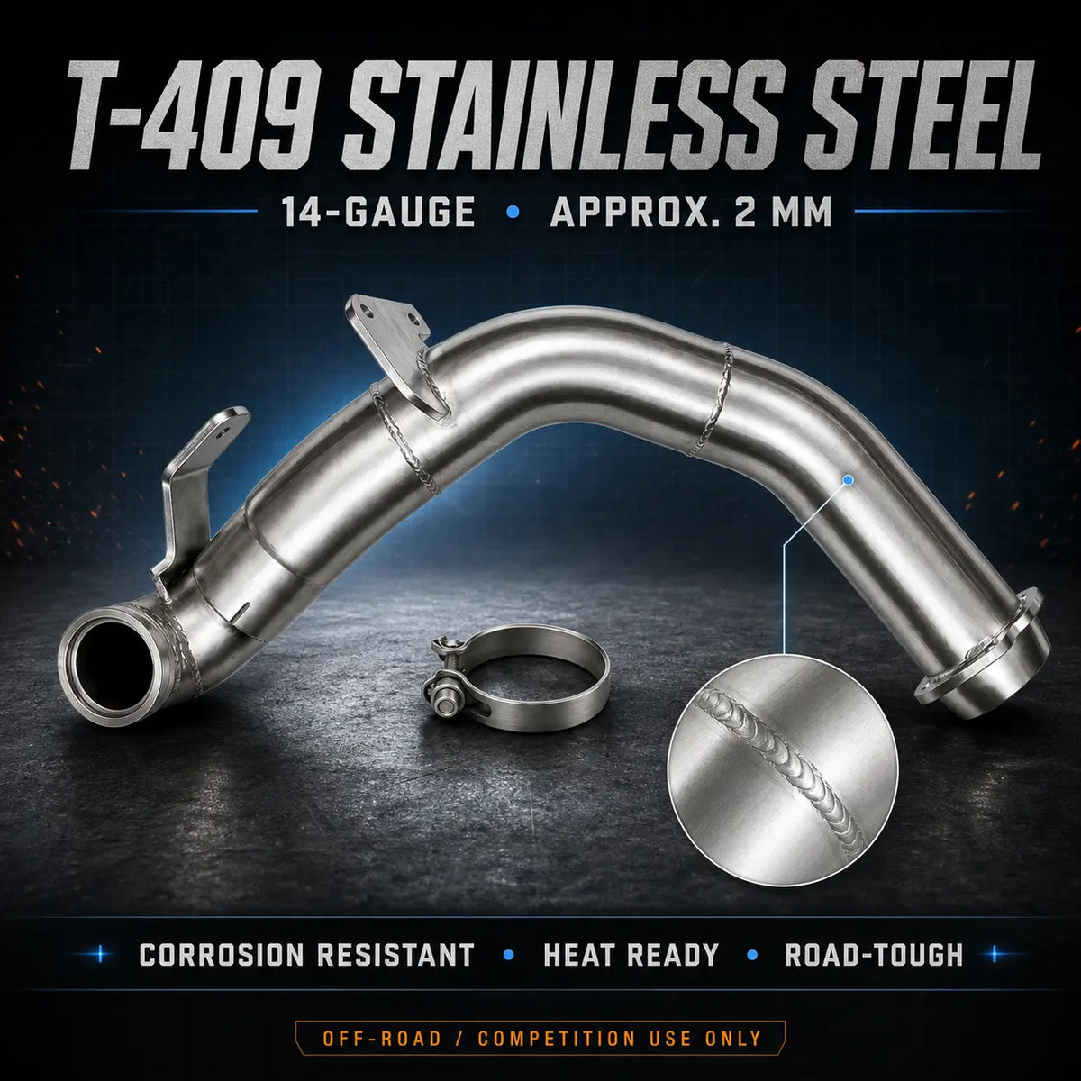2020-2025 6.7L Powerstroke 4" Downpipe Exhaust DieselPerf