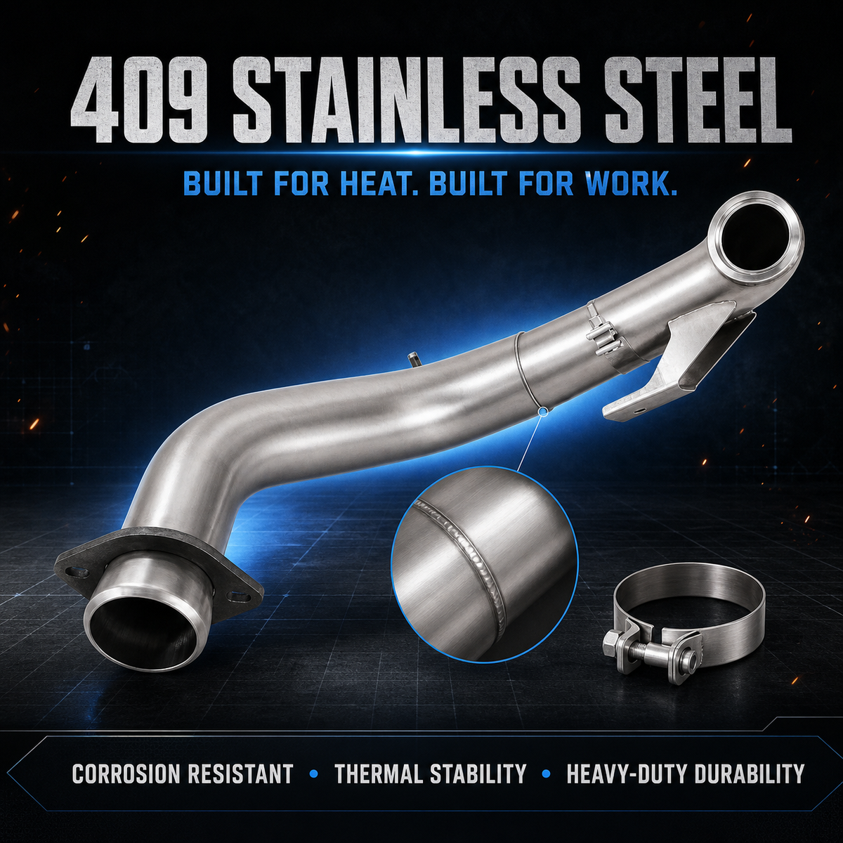 2015-2019 6.7L Ford Powerstroke 4" Downpipe Exhaust DieselPerf