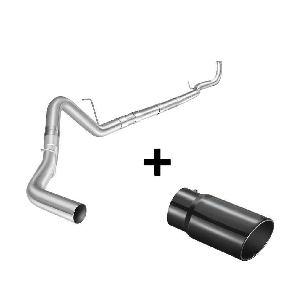 SPELAB 4"/5" Downpipe-Back 2011-2015 LML 6.6 Duramax DPF Delete Race Pipe（Free Exhaust Tips）
