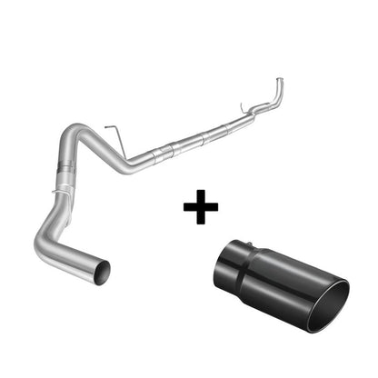 SPELAB 4"/5" Downpipe-Back 2011-2015 LML 6.6 Duramax DPF Delete Race Pipe（Free Exhaust Tips）