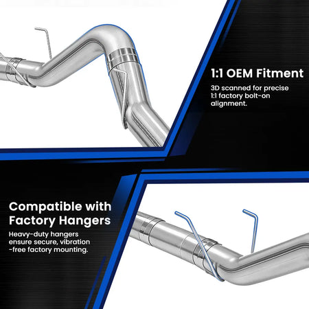 2013-2019 6.7L Dodge Ram Cummins 4" Cab & Chassis DPF Delete Pipe DieselPerf