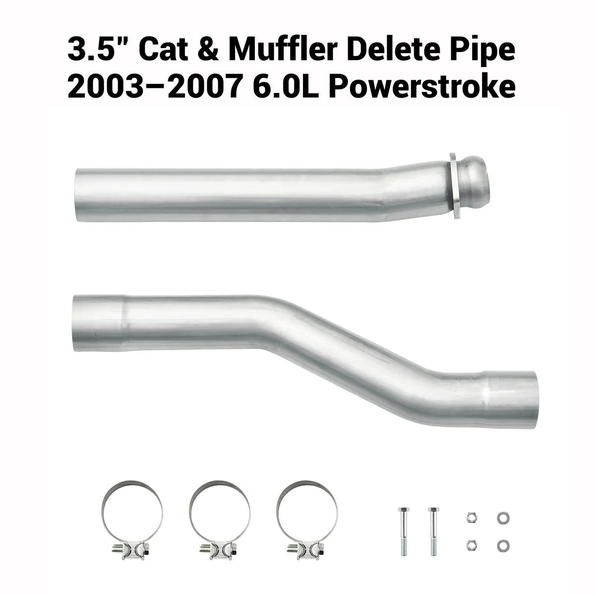 2003-2007 6.0L Powerstroke 3.5" Cat & Muffler Delete Race Pipe DieselPerf