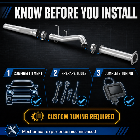 2019-2025 6.7L Dodge Ram Cummins 4'' Downpipe-Back DPF Delete Pipe DieselPerf
