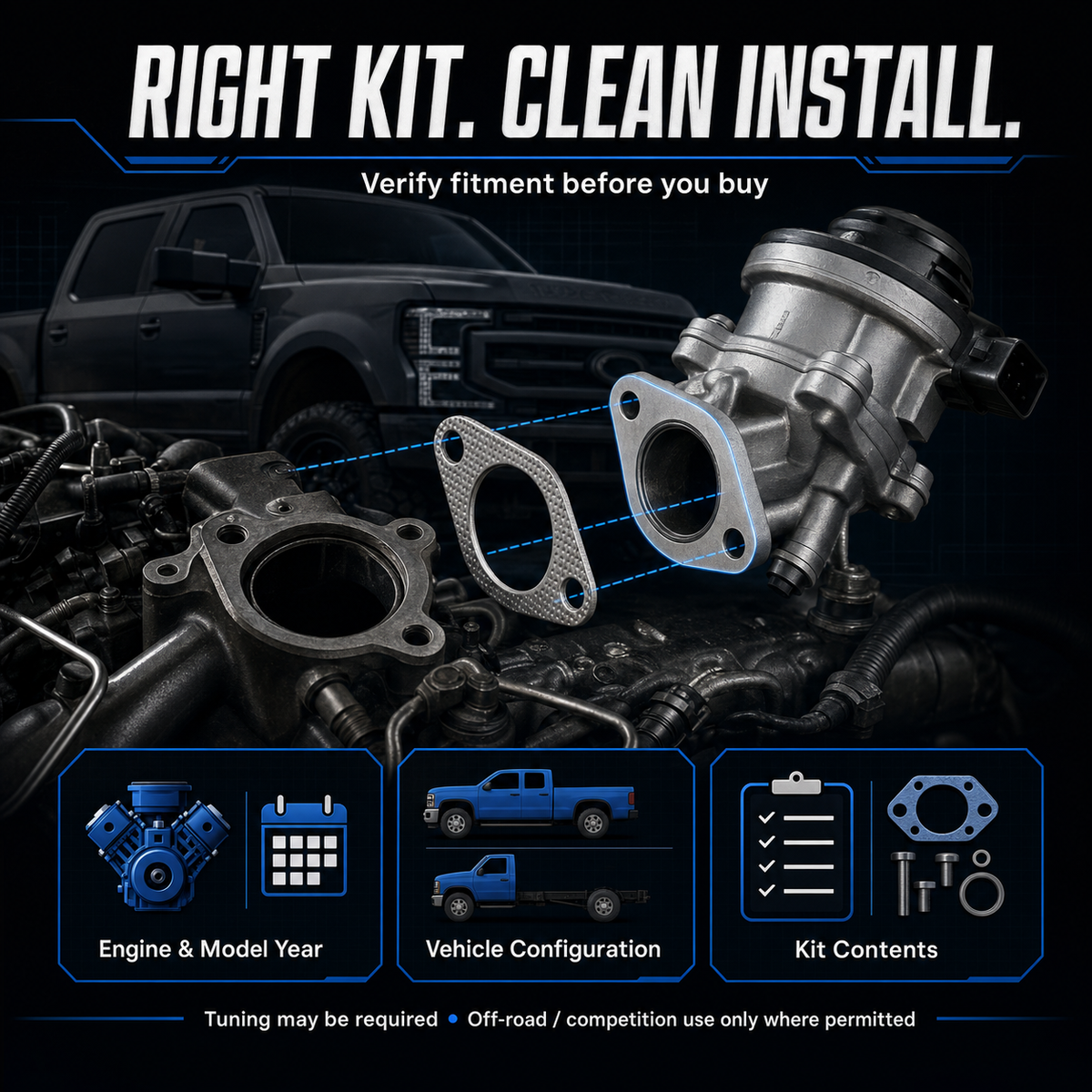 2003-2007 6.0L Powerstroke EGR& Cooler Delete Kit with Up-Pipe DieselPerf