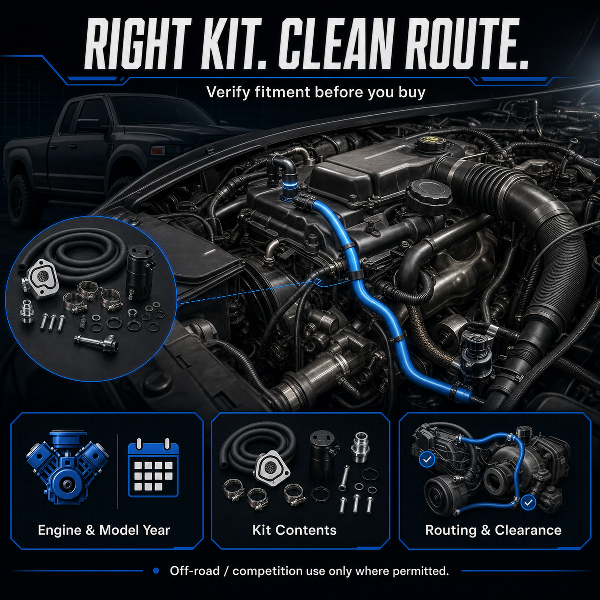 2011-2025 6.7L Powerstroke CCV Reroute/Delete Upgrade Kit DieselPerf