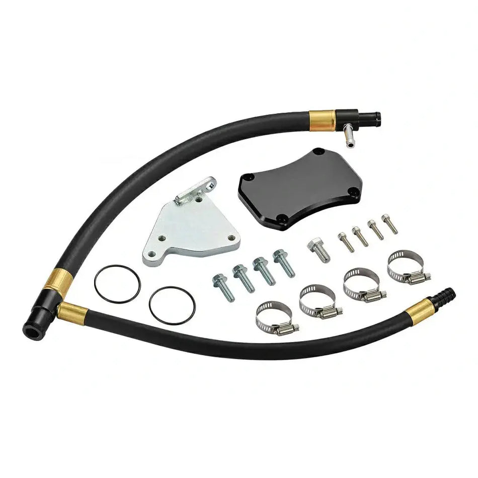 EGR Valve Cooler Delete Kit Black Off Plate for 2011-2016 LML 6.6L Duramax GMC Chevy 2500HD 3500HD DieselPerf
