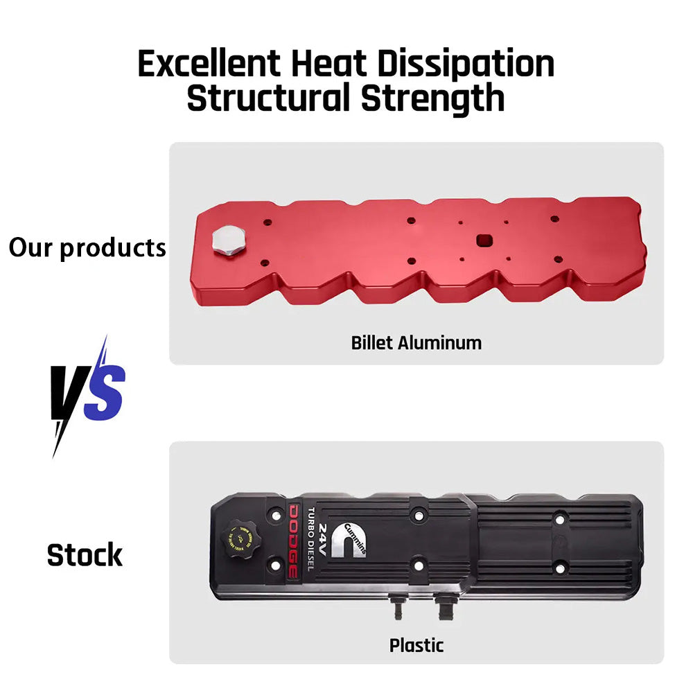 Billet Aluminum Valve Cover for 2003-2005 Dodge Ram 5.9L Diesel