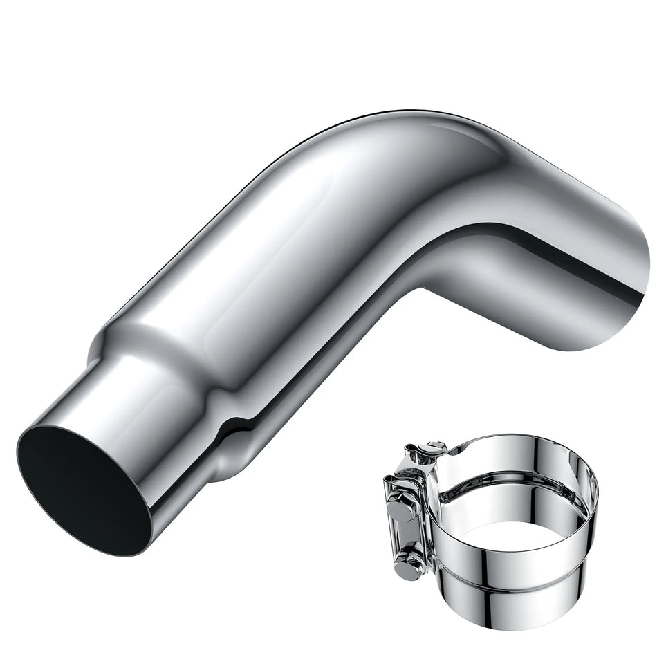 Chrome Turn Down Exhaust Tip: 5" In 6" Out & 4" In 5" Out DieselPerf