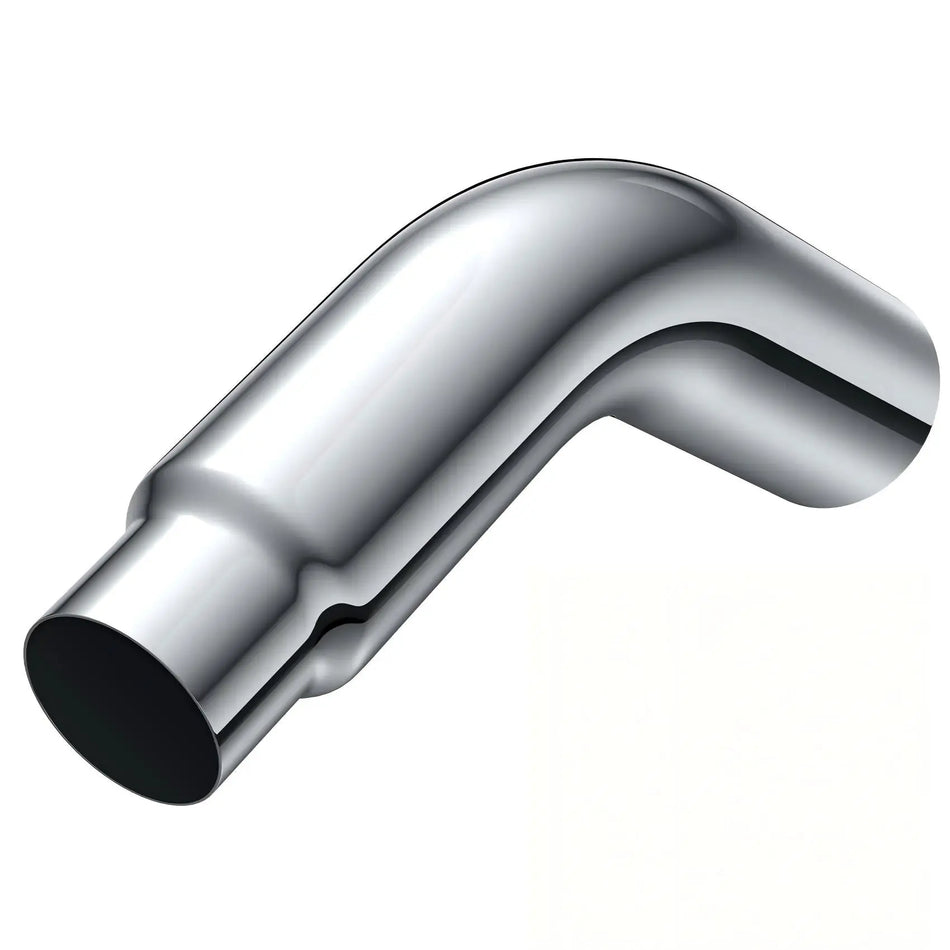 Chrome Turn Down Exhaust Tip: 5'' In 8'' Out DieselPerf