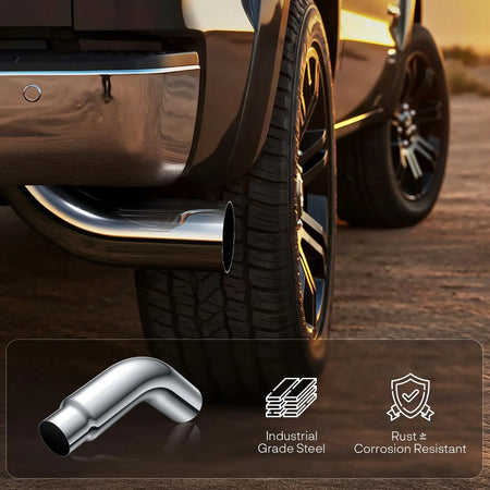 Chrome Turn Down Exhaust Tip: 5" In 6" Out & 4" In 5" Out DieselPerf