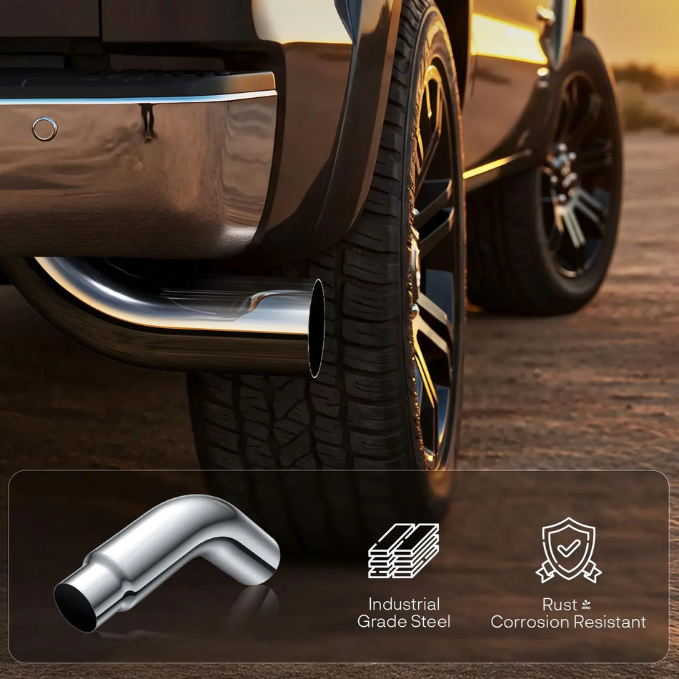 Chrome Turn Down Exhaust Tip: 5" In 6" Out & 4" In 5" Out DieselPerf