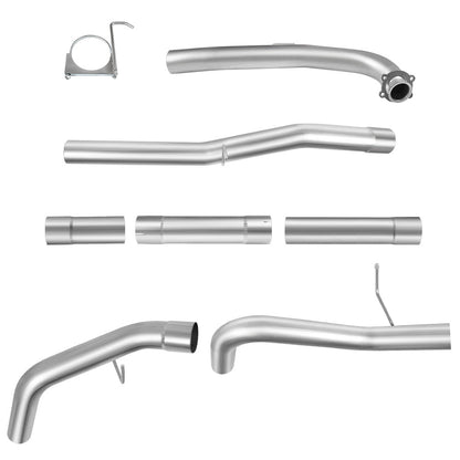 4" Downpipe-Back 2017-2019 L5P 6.6 Duramax DPF Delete Race Pipe（Free Exhaust Tips）