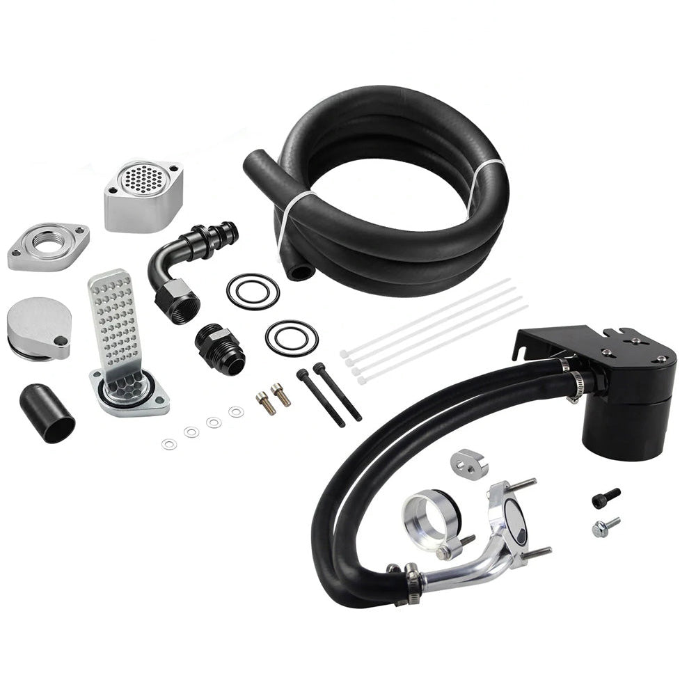 2011+ Ford 6.7L Powerstroke CCV Reroute/Delete w/Catch Can Internal&External  Kit