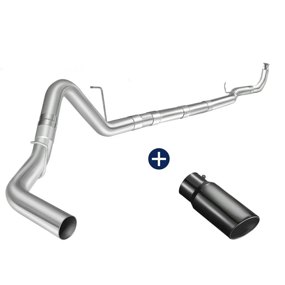 SPELAB 4"/5" Downpipe-Back 2011-2015 LML 6.6 Duramax DPF Delete Race Pipe（Free Exhaust Tips）