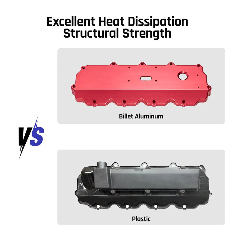 Billet Aluminum Valve Cover for 2004.5–2007 Ford 6.0L Powerstroke