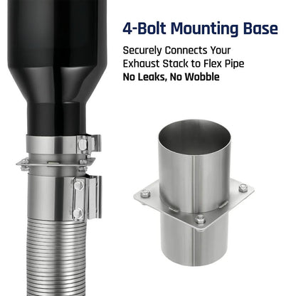 4"/5"Inlet 7"/8"Outlet 36"Tall Exhaust Stack Tip for Pickup