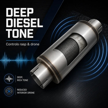 4" & 5" Stainless Steel Diesel Muffler for Ram Cummins, Duramax & Powerstroke DieselPerf
