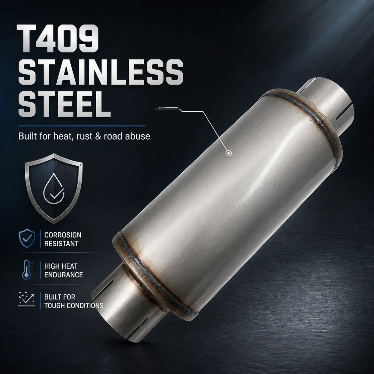 4" & 5" Stainless Steel Diesel Muffler for Ram Cummins, Duramax & Powerstroke DieselPerf