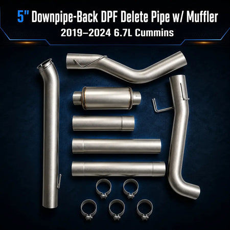 2019-2025 6.7L Dodge Ram Cummins 5'' Downpipe-Back DPF Delete Pipe DieselPerf