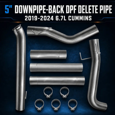 2019-2025 6.7L Dodge Ram Cummins 5'' Downpipe-Back DPF Delete Pipe DieselPerf
